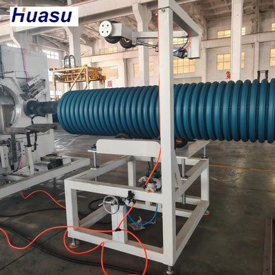 DWC Pipe Extrusion Line with Online Belling Siemens PLC System and Automatic DWC Cutter for Double Wall Corrugated Pipe Production