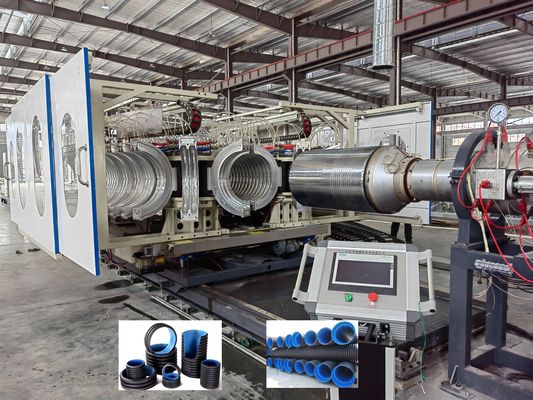 23 Years Production Experience Double Wall Corrugated Pipe Extrusion Line with ID30-ID1500mm Range and 6m-12m Cooling Tank