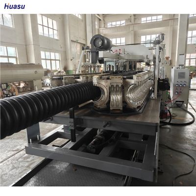 Double Wall Corrugated Pipe Extrusion Line with Omron Temperature Control and Planetary Cutting for PE PP PVC Pipes