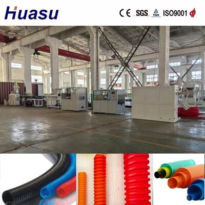 Vacuum Forming Double Wall Corrugated Pipe Machine with Air Cooling and Water Cooling Featuring PLC Remote Control for Cable Protection