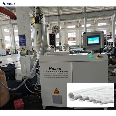 PLC Control Single Wall Corrugated Pipe Extrusion Line Incorporating HDPE and Rotary Mold Type Corrugator for Pipe Production