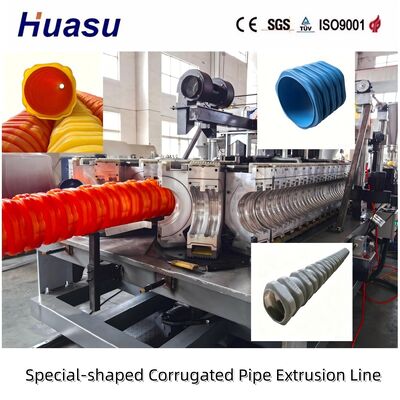 High Strength Special Profile Plastic Corrugated Pipe Production Line Underground Sewage Drain Pipeline Extrusion Making Machine