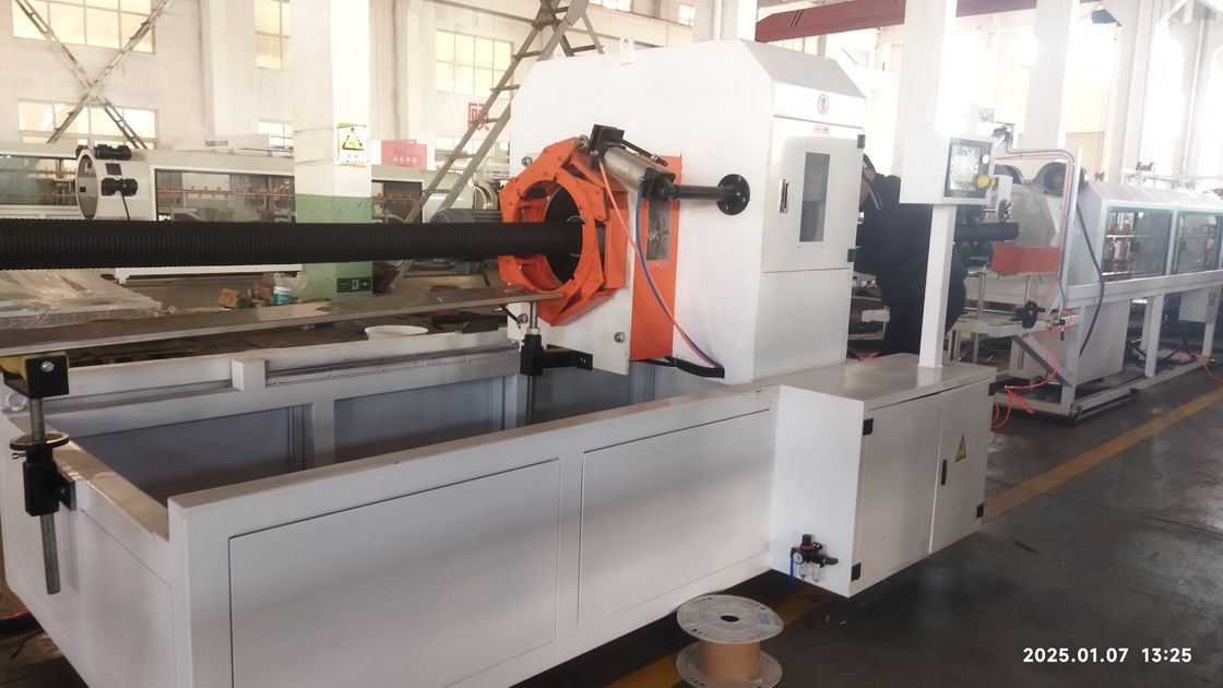 Автоматическая двойная стеновая стружная труба экструзионная линия с Siemens двигателем и системой управления PLC для производства 8-15 кг / ч