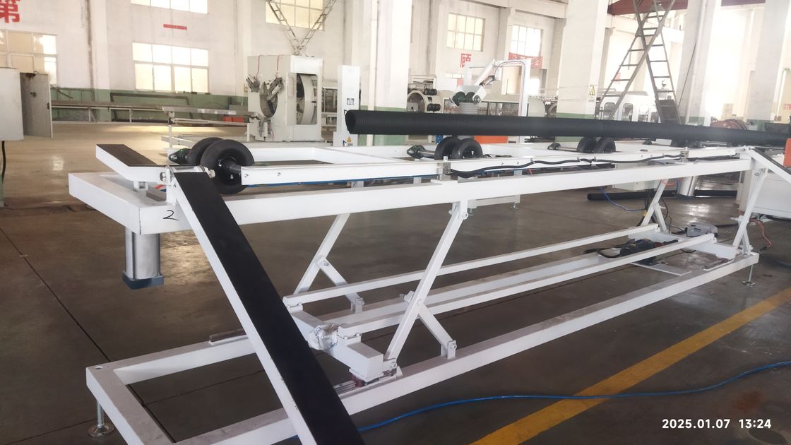 Автоматическая двойная стеновая стружная труба экструзионная линия с Siemens двигателем и системой управления PLC для производства 8-15 кг / ч