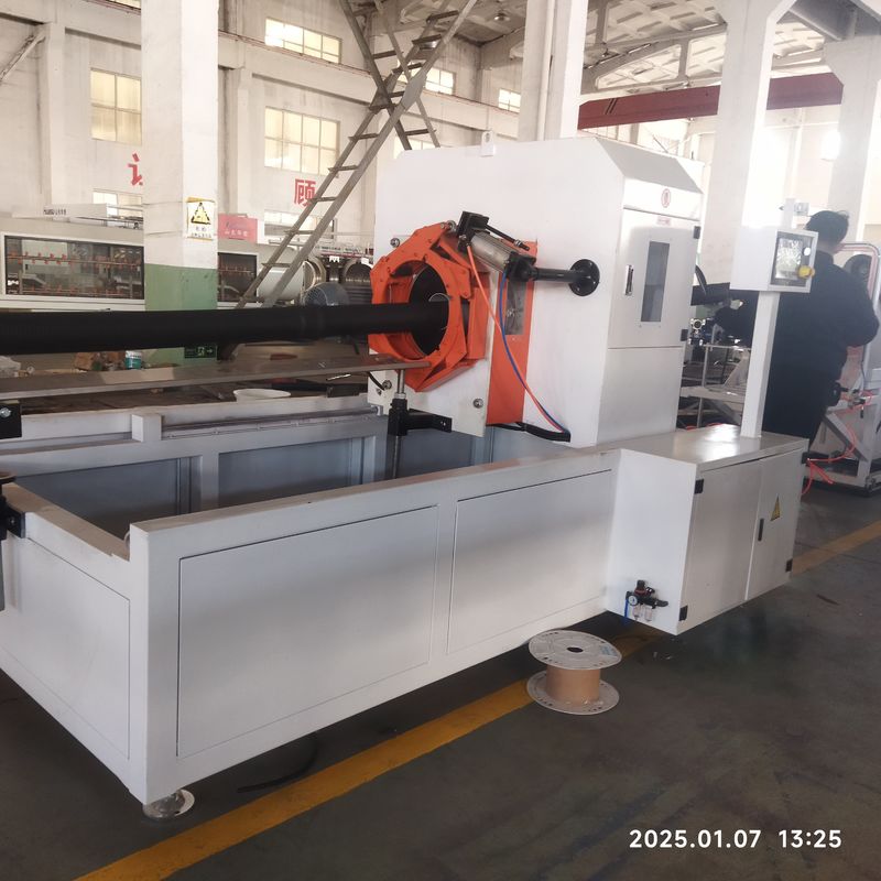 Автоматическая двойная стеновая стружная труба экструзионная линия с Siemens двигателем и системой управления PLC для производства 8-15 кг / ч