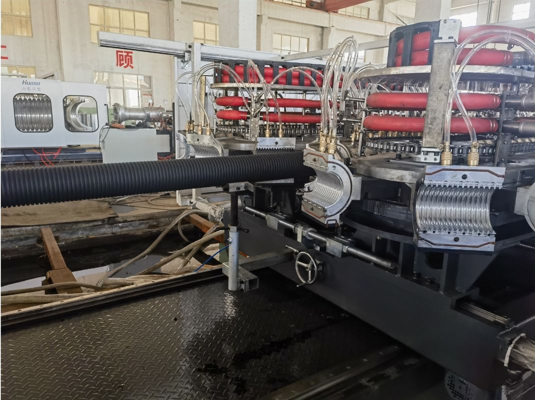 Машина для труб из HDPE Двойная стеновая стружная трубная экструзионная линия для водоснабжения