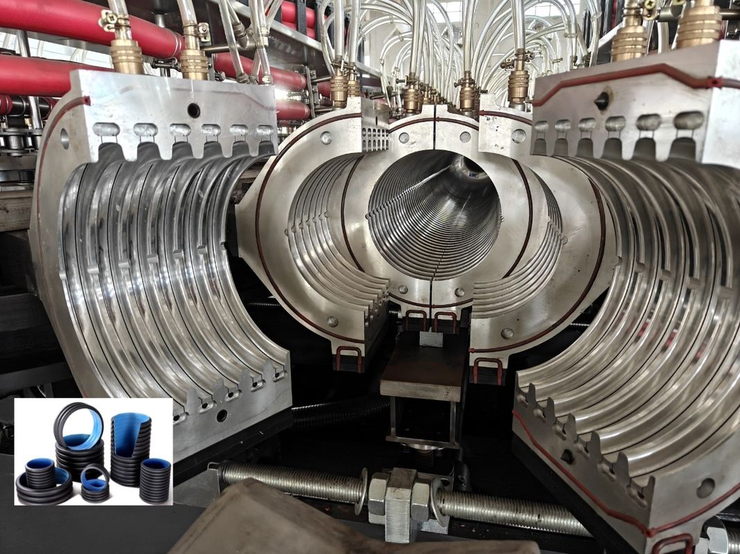 Линия экструзионной трубы с двойной стенкой с диаметром 63 мм и автоматическим питанием