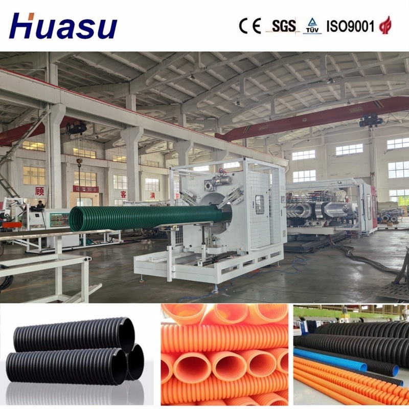 Energy Saving PVC Corrugated Pipe Extrusion Line with Online Belling for 32-1600mm Pipe Size and 60-2000kg/h Production Capacity