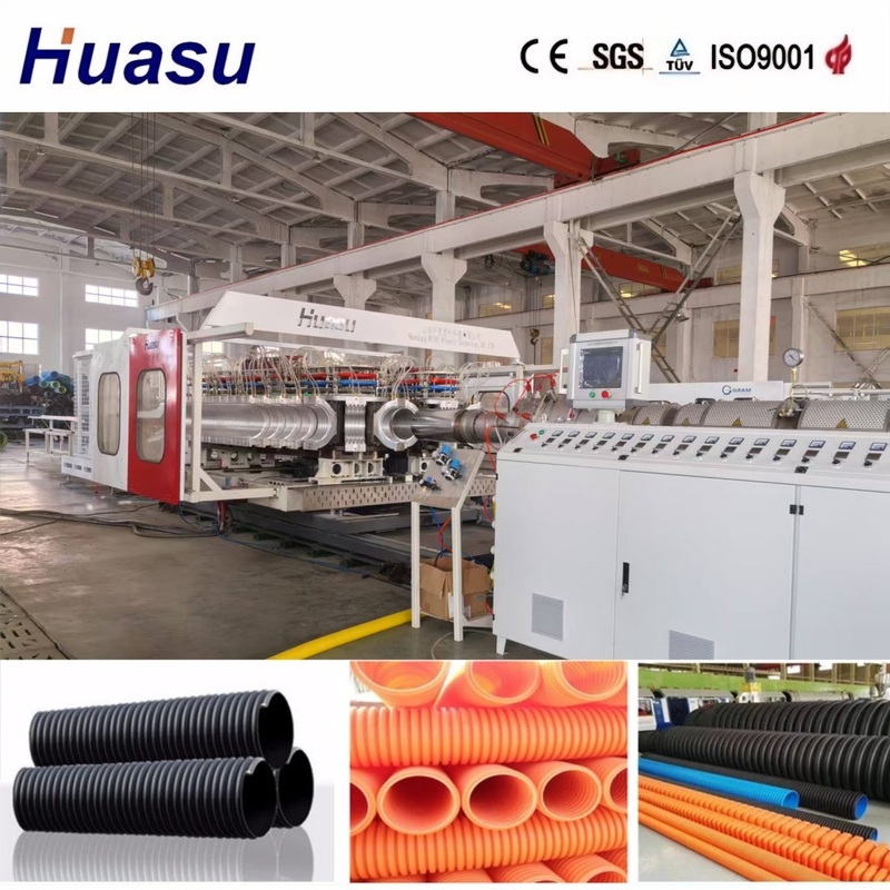 Speed PVC Pipe Extrusion Line for Plastic Dual Wall PVC Corrugated Pipe with Precision Flow Channel Design
