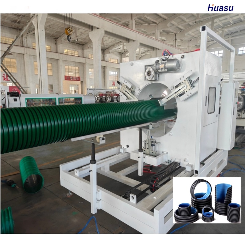 Double Wall Corrugated Pipe Extrusion Line with 6m or Customized Pipe Length HDPE PVC Model and Single or Twin Screw Co-extruder