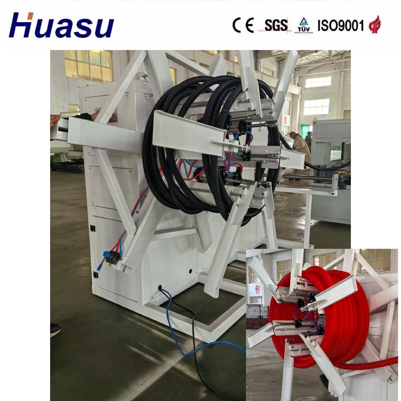 Линия экструзии кабельной защиты с воздушным и водяным охлаждением, с одношнековым экструдером и дистанционным управлением ПЛК