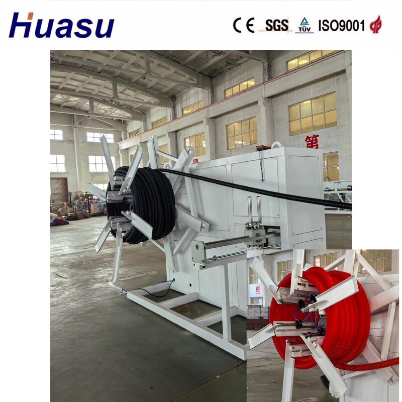 Линия экструзии труб защиты кабеля с одношрубным экструдером с управлением ПЛК и охлаждением воздухом и водой для труб PE PVC MPP PA HDPE