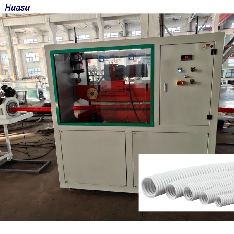 Линия по производству гофрированных труб с однослойной стенкой, оснащенная инвертором Siemens, с предложением и эксплуатацией терморегулятора и датчика температуры