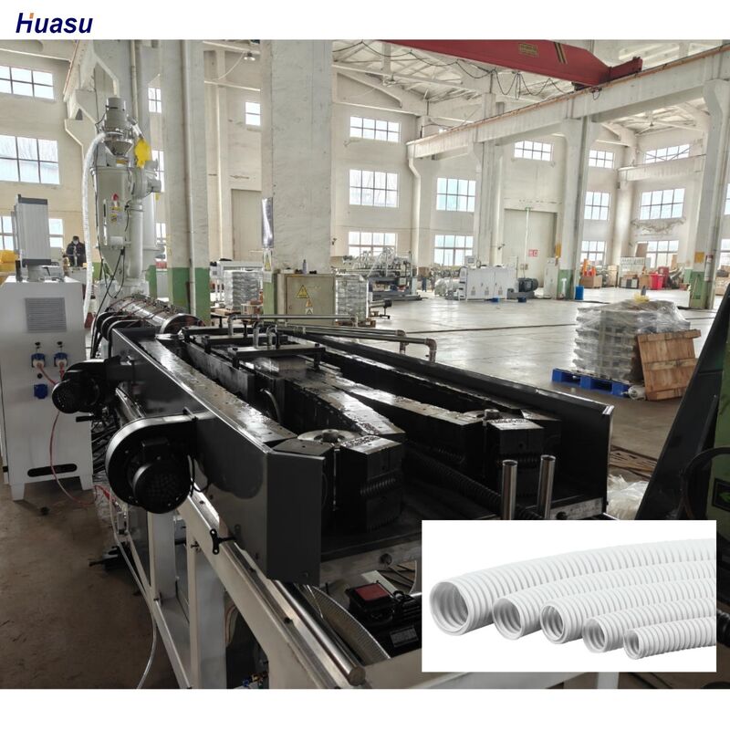 Линия по производству гофрированных труб с однослойной стенкой, оснащенная инвертором Siemens, с предложением и эксплуатацией терморегулятора и датчика температуры