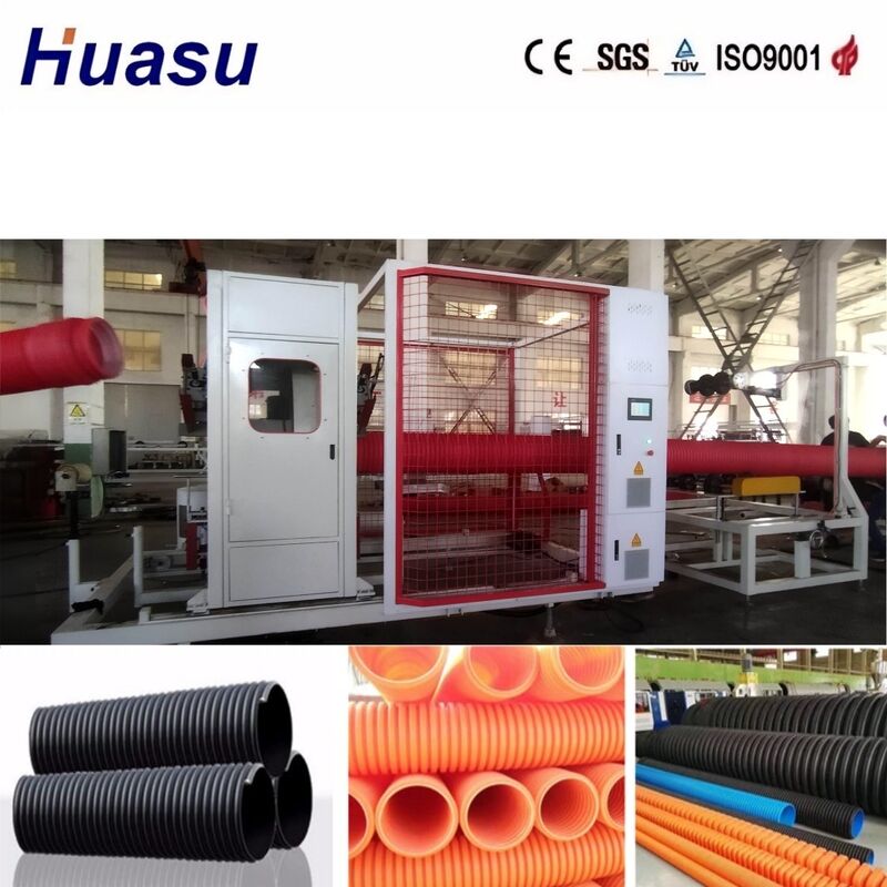 PLC Controlled Double Wall Corrugated Pipe Extrusion Line for 32mm-1600mm Pipes with 100-3000kg/h Capacity