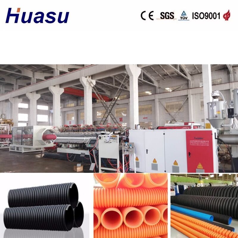 Машина для экструзирования труб с двойной стенкой с диаметром труб 32-1600 мм, управление ПЛК и высокая производительность