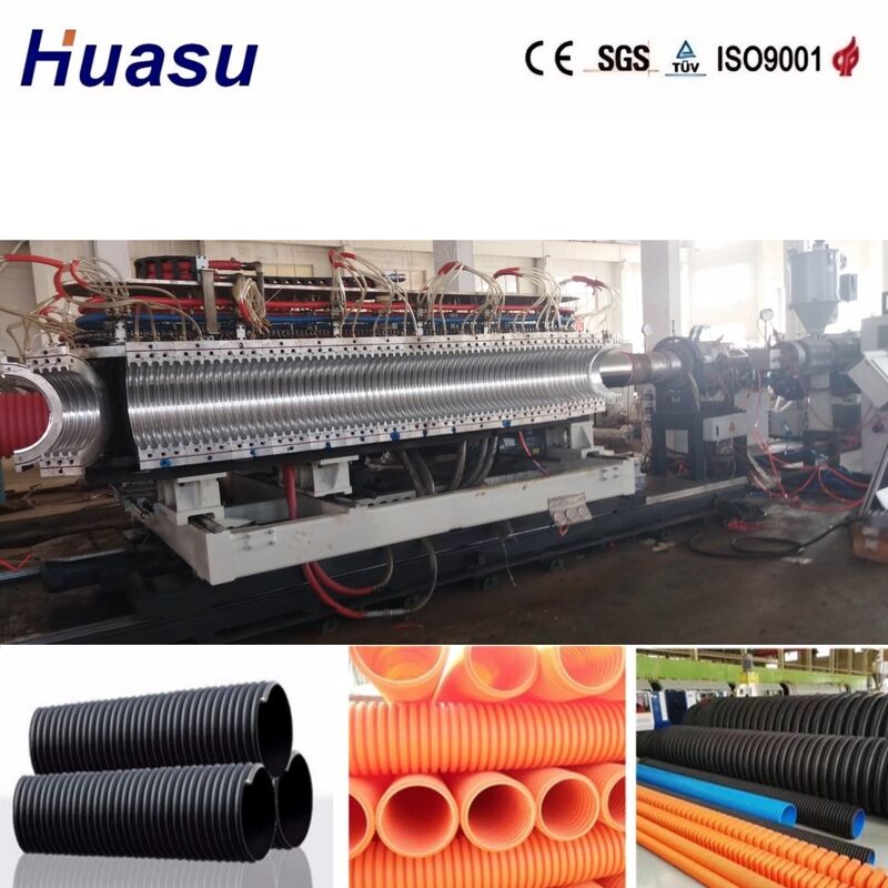 Машина для экструзирования труб с двойной стенкой с диаметром труб 32-1600 мм, управление ПЛК и высокая производительность