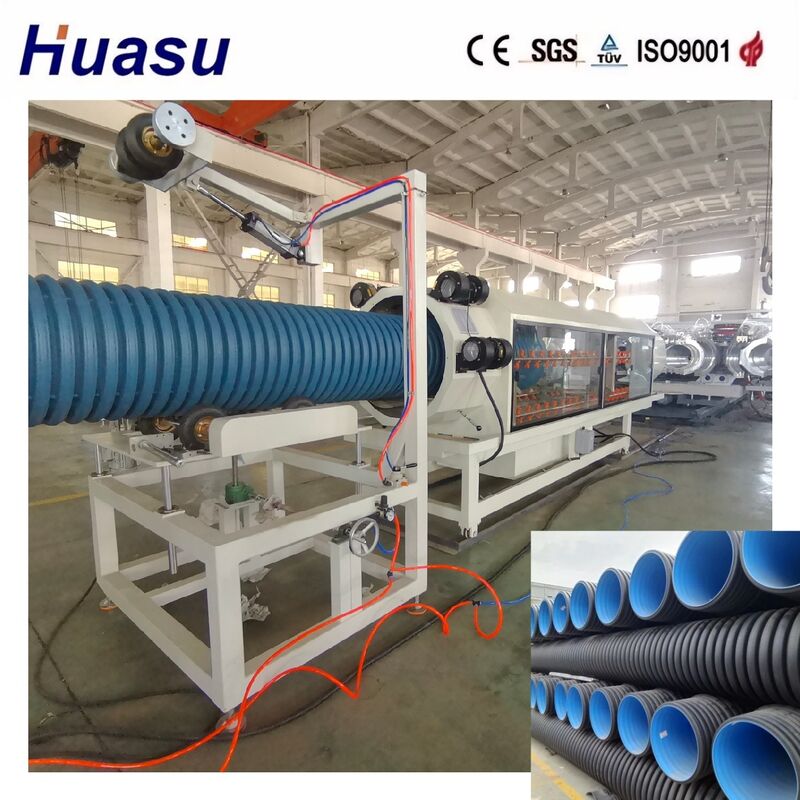 Телекоммуникационная электрическая кабель Пластиковая HDPE двойная стена гофрированная труба экструзионная машина