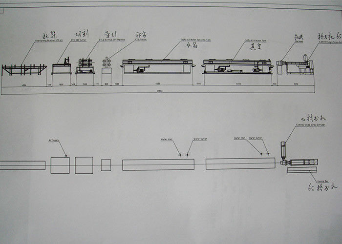 Производственная линия машины трубы из волнистого листового металла PVC 200MM-400MM одностеночная