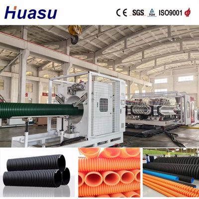 Electric Cable Conduits Plastic Pipe Extrusion Line for HDPE PVC Raw Material and Single Wall Corrugated Pipe Machine