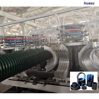 Double Wall Corrugated Pipe Extrusion Line with 1 Year Warranty 6m Or Customized Pipe Length and Water Cooling System