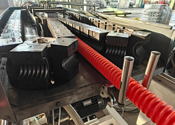 Water Cooling System Single Wall Corrugated Pipe Extrusion Line for PE Plastic Processing with 38CrMoAlA Barrel Material