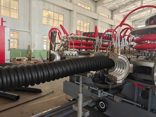 Customized Single Wall Corrugated Pipe Extrusion Line Semi automatic Or Fully Automatic With Barrel Material 38CrMoAlA